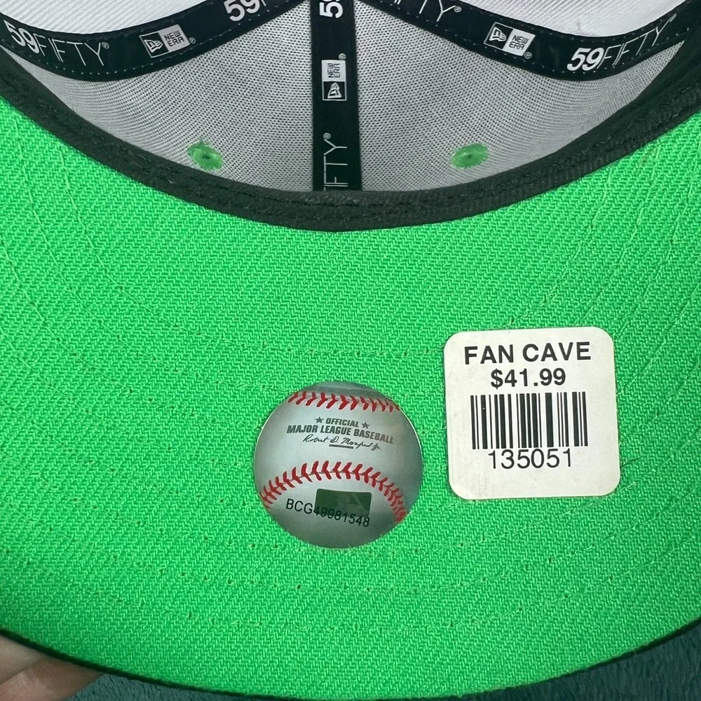 New‎ Era 59Fifty St. Louis Cardinals White/Green Bird Bat Hat Size 7